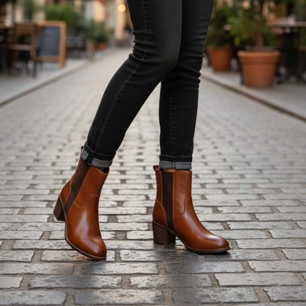 Zodiac Claret Ankle Boots Chelsea Booties Women's 7.5 Brown Vegan Leather